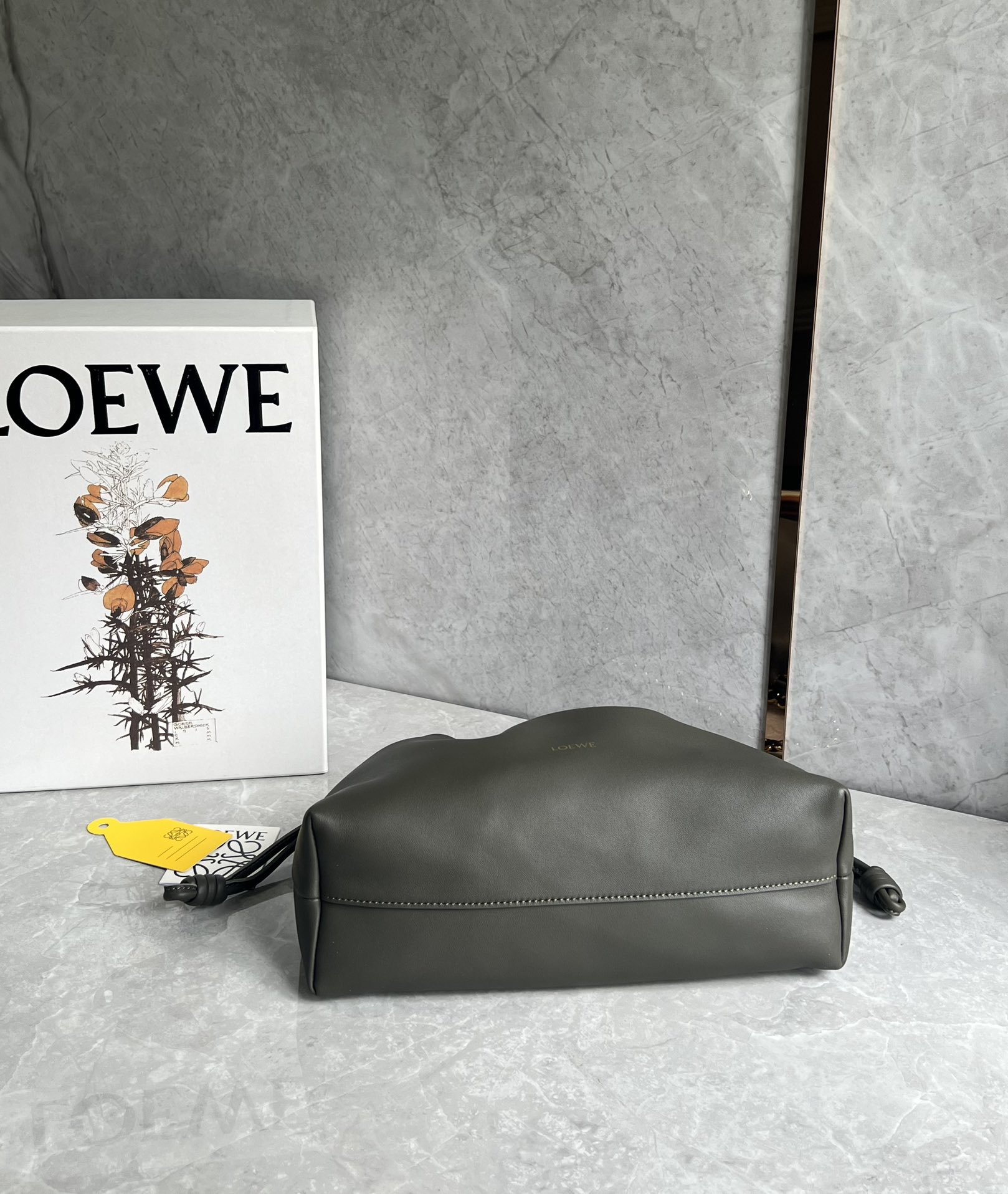 Loewe Medium Flamenco Purse in Mellow Nappa Lambskin Black Grey